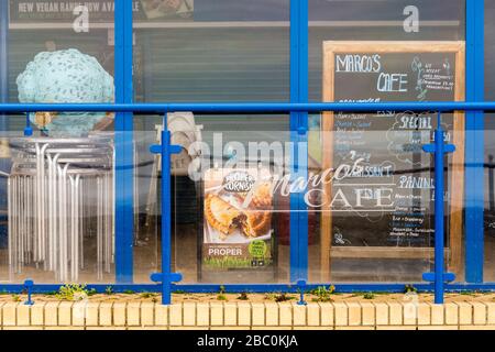 Marco's café at Barry Island, a famous Gavin & Stacey location, is closed during the Covid-19 crises. Stock Photo