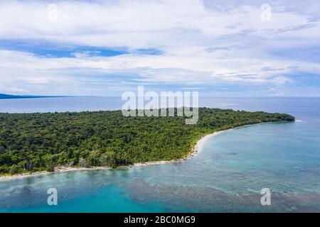 Aerial view of Cahuita National Park along the southern Caribbean coast of Costa Rica. Stock Photo