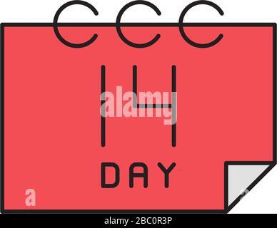 Corona virus 14 day quarantine vector icon symbol isolated on white background Stock Vector