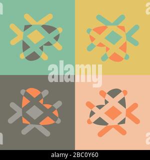 Retro hashtag heart seamless vector pattern background. Social media infographic backdrop. Geometric internet symbol all over print. Concept design Stock Vector