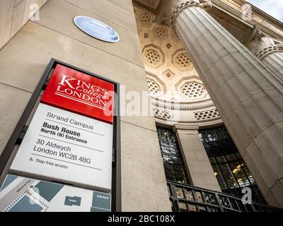 Bush House campus, King's College, London, at the southern end of Kingsway between Aldwych and The Strand. Stock Photo