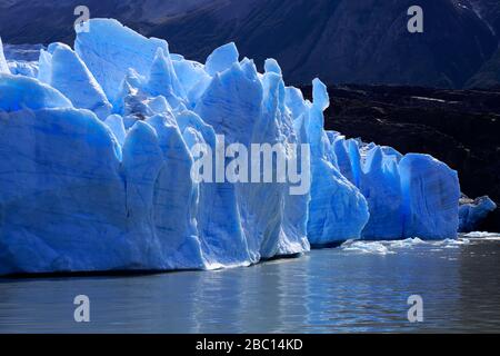 View of the Grey Glacier, Lago Grey, Torres del Paine National Park, Magallanes region, Patagonia, Chile Stock Photo