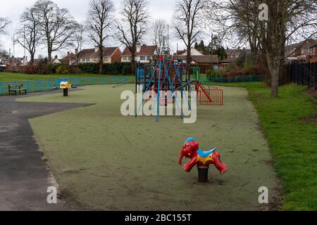 Empty childrens playground. Wordsley. West Midlands. UK Stock Photo