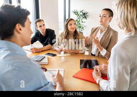 Business people having a workshop in office, discussing plans Stock Photo