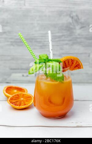 Glass of non-alcoholic grapefruit cocktail Stock Photo