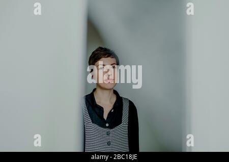 Portrait of a confident short-haired woman Stock Photo