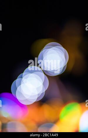 Germany, Colorful defocused lights at night Stock Photo