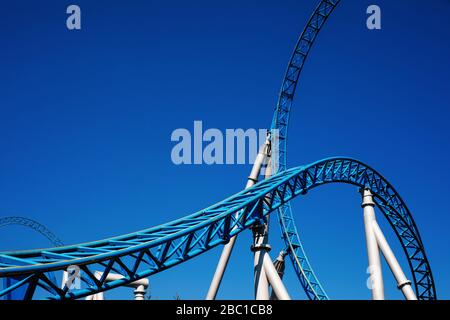 Rust Germany. 02nd Apr 2020. Empty tracks of a roller coaster