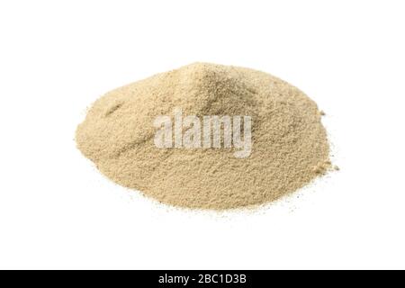 Heap of ground white pepper isolated on white background Stock Photo