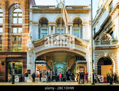 LONDON- Burlington Arcade in Mayfair, a Victorian gallery of high end fashion and luxury shops Stock Photo