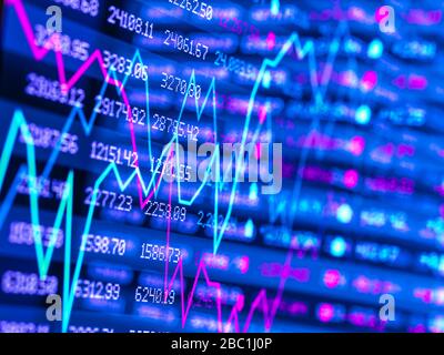 Digital composite of two stock market data displays Stock Photo