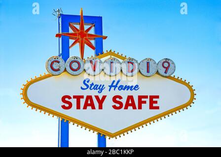 COVID-19 Stay Home Stay Safe Sign Stock Photo