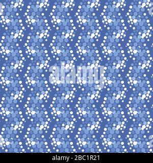 blue dotted zig zag seamless vector pattern Stock Vector