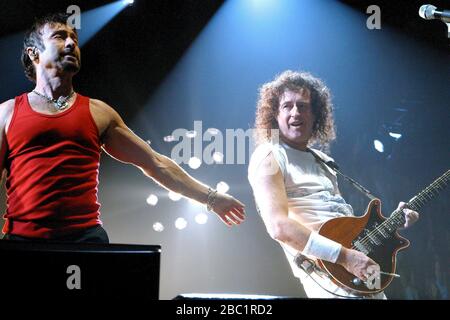 Queen performing at the Spectrum in Philadelphia on March 14, 2006.  Credit: Scott Weiner/MediaPunch Stock Photo