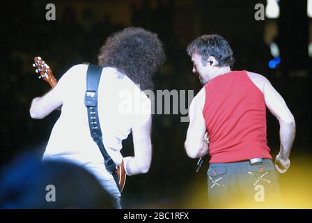 Queen performing at the Spectrum in Philadelphia on March 14, 2006.  Credit: Scott Weiner/MediaPunch Stock Photo