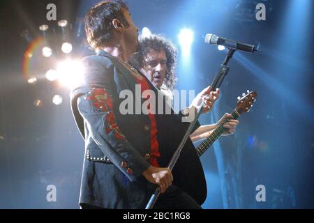 Queen performing at the Spectrum in Philadelphia on March 14, 2006.  Credit: Scott Weiner/MediaPunch Stock Photo