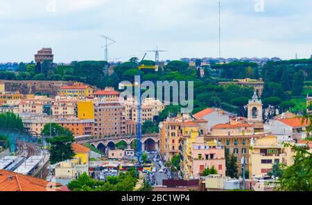 View to Aurelio area-a hilly suburb in Rome,next to Vatican city,Italy Stock Photo