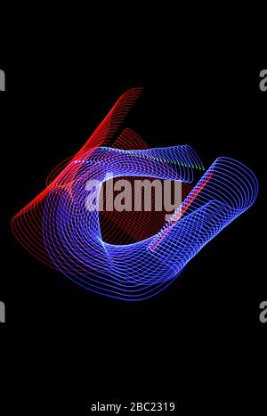 Light Trails Made With Colour Changing LED Light Strip Stock Photo