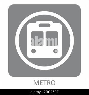 Metro Icon Illustration Stock Vector