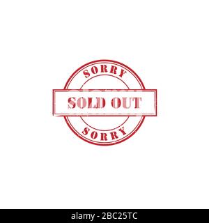 Sold / Sold out rubber stamp vector image. Sold out red grunge stamp, sale vintage rubber badge template isolated vector icon Stock Vector