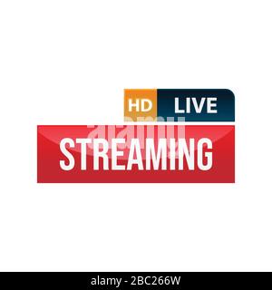 Live HD logo video streaming icon bars design vector template Stock Vector