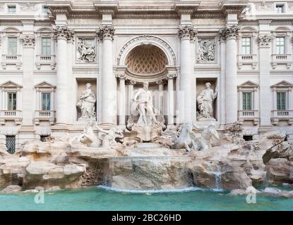 Rome, Italy - October 6, 2018: The famous Trevi Fountain at Piazza Trevi, Rome. Built in 1762, designed by Nicola Salvi. Stock Photo