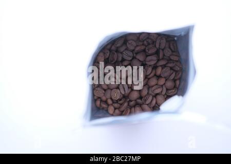 coffee beans isolated on white background with copy space Stock Photo