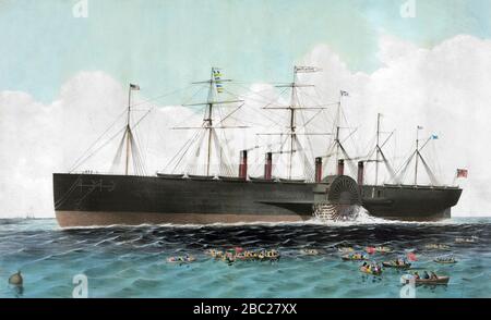 Great Eastern painting smooth sea-2. Stock Photo