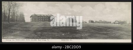 Greetings from Pennsylvania State College, State College, Pa. - Agricultural Hill Stock Photo