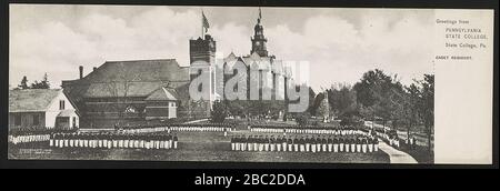 Greetings from Pennsylvania State College, State College, Pa. - Cadet Regiment Stock Photo