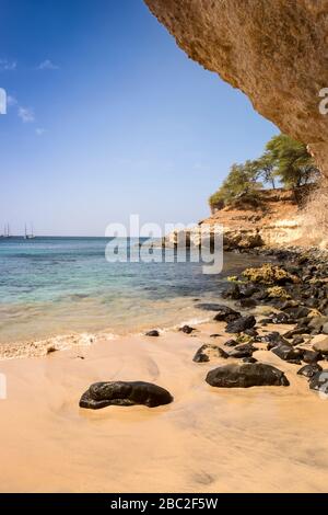 Tarrafal beach in Santiago island in Cape Verde - Cabo Verde Stock Photo