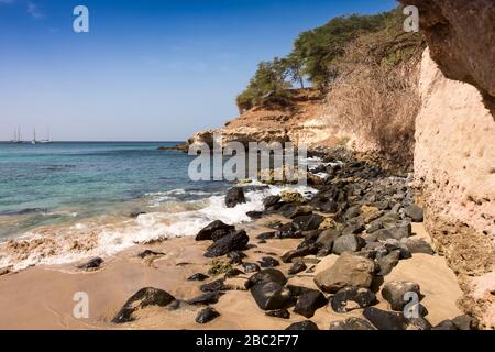 Tarrafal beach in Santiago island in Cape Verde - Cabo Verde Stock Photo