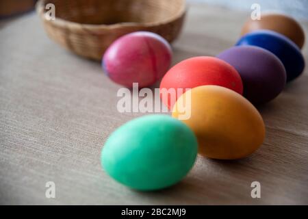colorful easter eggs Stock Photo