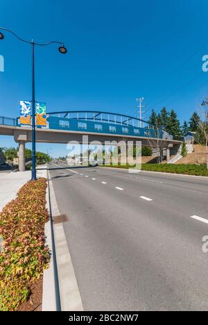 The Interurban Pedestrian Bridge on Aurora Avenue in Richmond Highlands-Shoreline, Washington. Stock Photo