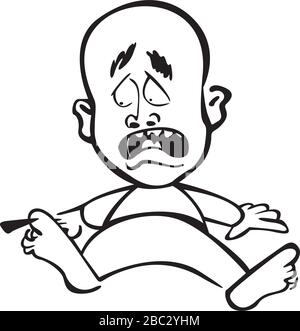 sick child Stock Vector