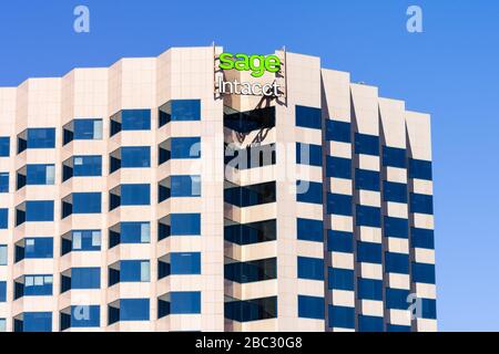 Sep 3, 2019 San Jose / CA / USA - Sage Intacct, Inc headquarters in Silicon Valley; Sage Intacct, Inc is an American provider of Financial management Stock Photo