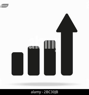 Ascending bars graphic with up arrow icon vector illustration eps10 on white background Stock Vector