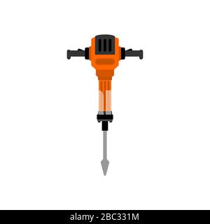 Jackhammer isolated. Road worker tool. vector illustration Stock Vector