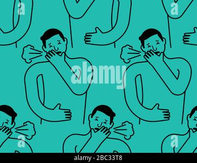 Cough pattern seamless. Pertussis epidemic background. Coughing texture. vector ornament Stock Vector