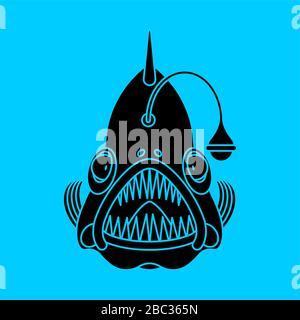 Deep sea fish icon. Angler sign. vector illustration Stock Vector Image ...