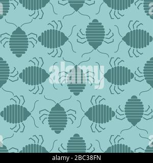 Bed bug pattern seamless. bedbug background. chinch vector texture Stock Vector