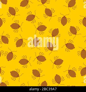 Bed bug pattern seamless. bedbug background. chinch vector texture Stock Vector