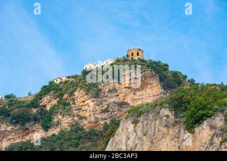 colorful houses on the slopes of the Amalfi coast, Italy Stock Photo