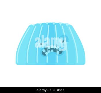 Jelly pudding monster. Angry sweet jell. sweetness gelatin. vector illustration Stock Vector