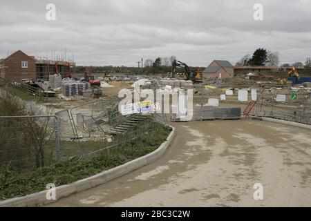 Deserted desolate and abandoned southern relief road housing development due to COVID-19 coronavirus pandemic, Beverley, East Riding of Yorkshire Stock Photo