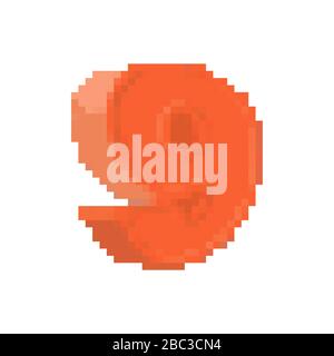 Vector Pixel Art number nine. Colorful number 9 Consist of Modules from ...