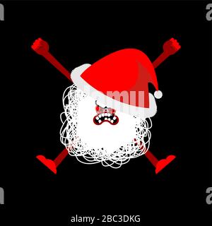 Angry Crazy Santa cartoon. Christmas grandfather. Xmas and New Year vector illustration Stock Vector