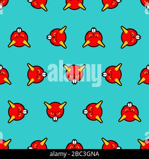 Angry hamster pattern seamless. Crazy rodent background . Devil Mad animal. Vector illustration Stock Vector