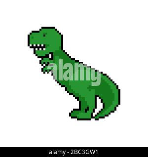 Tyrannosaurus pixel art. Dino 8 bit. Dinosaur Pixelate. vector illustration Stock Vector