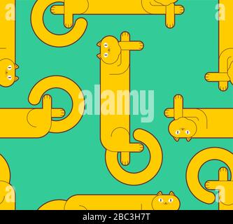 Long cat pattern seamless. Cartoon pet background. Baby fabric texture ...